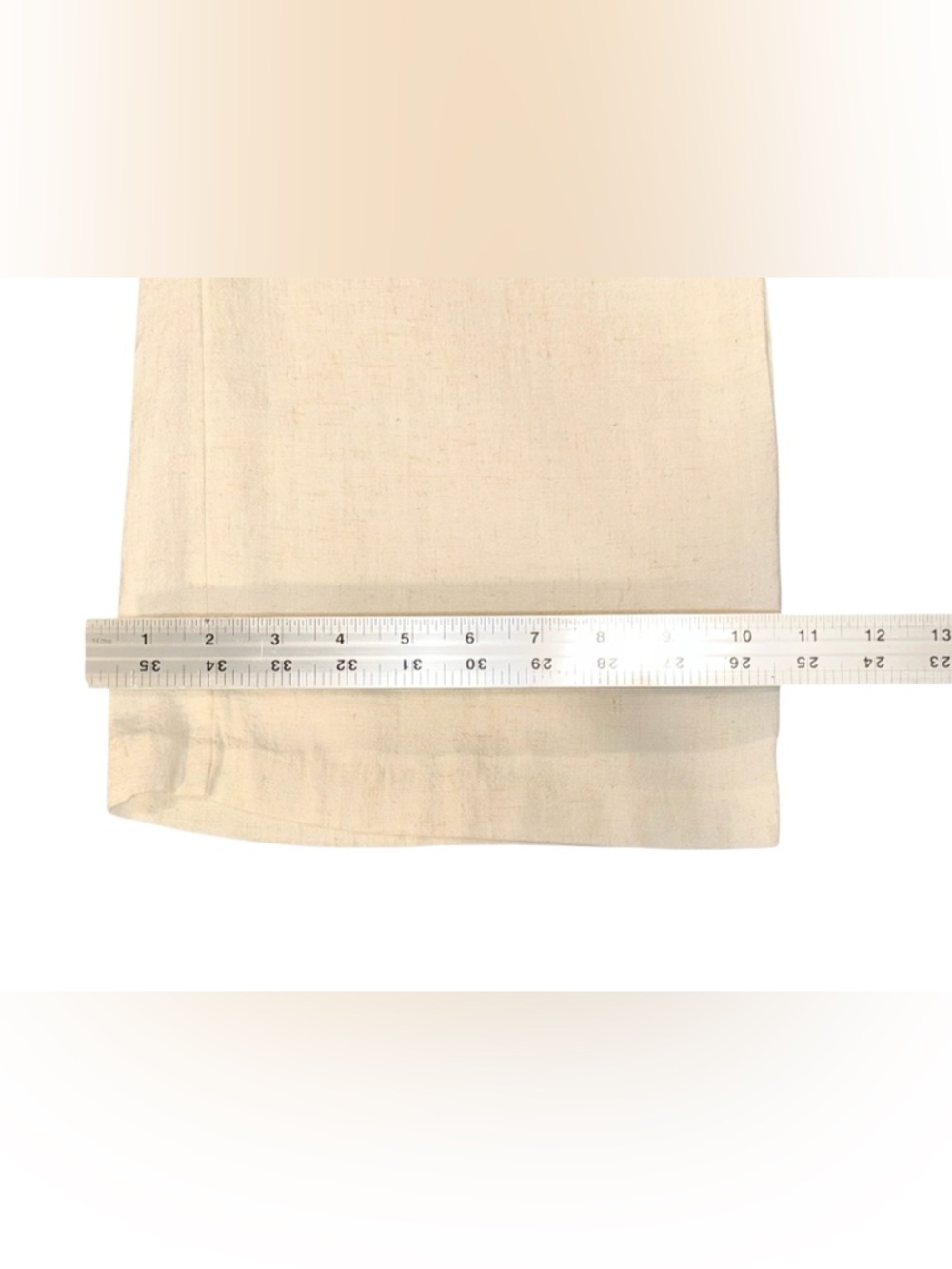 Stradivarius Linen Blend Pants Women’s Cream Wide-Leg Boho Beach Trousers Sz 4 - Picture 9 of 10